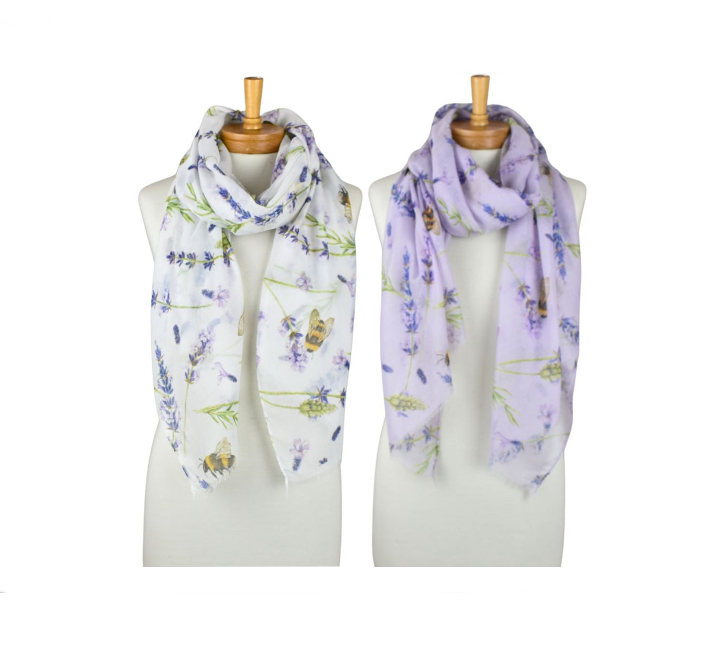 Lavender Bees Garden Scarf