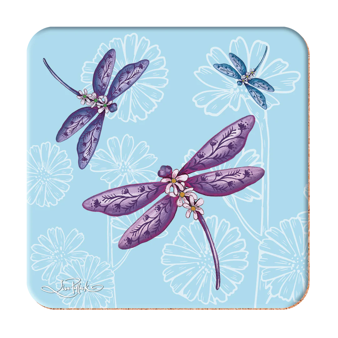 Coasters - Lavender Dragonflies (Set of 6)