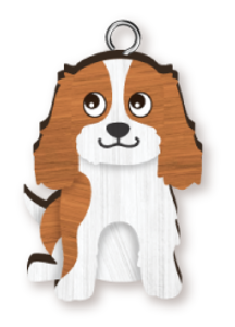 Handmade Wooden Dog Keyring - Cavalier King Charles Spaniel