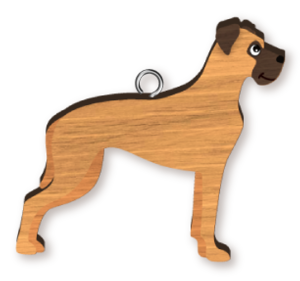 Handmade Wooden Dog Keyring - Great Dane