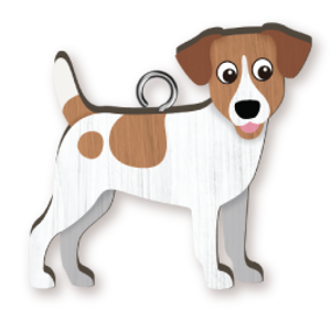 Handmade Wooden Dog Keyring - Jack Russell