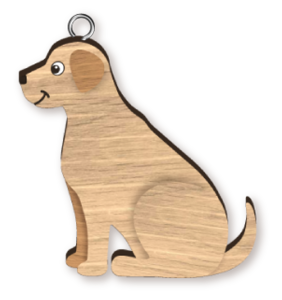 Handmade Wooden Dog Keyring - Labrador