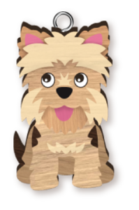 Handmade Wooden Dog Keyring - Yorkshire Terrier