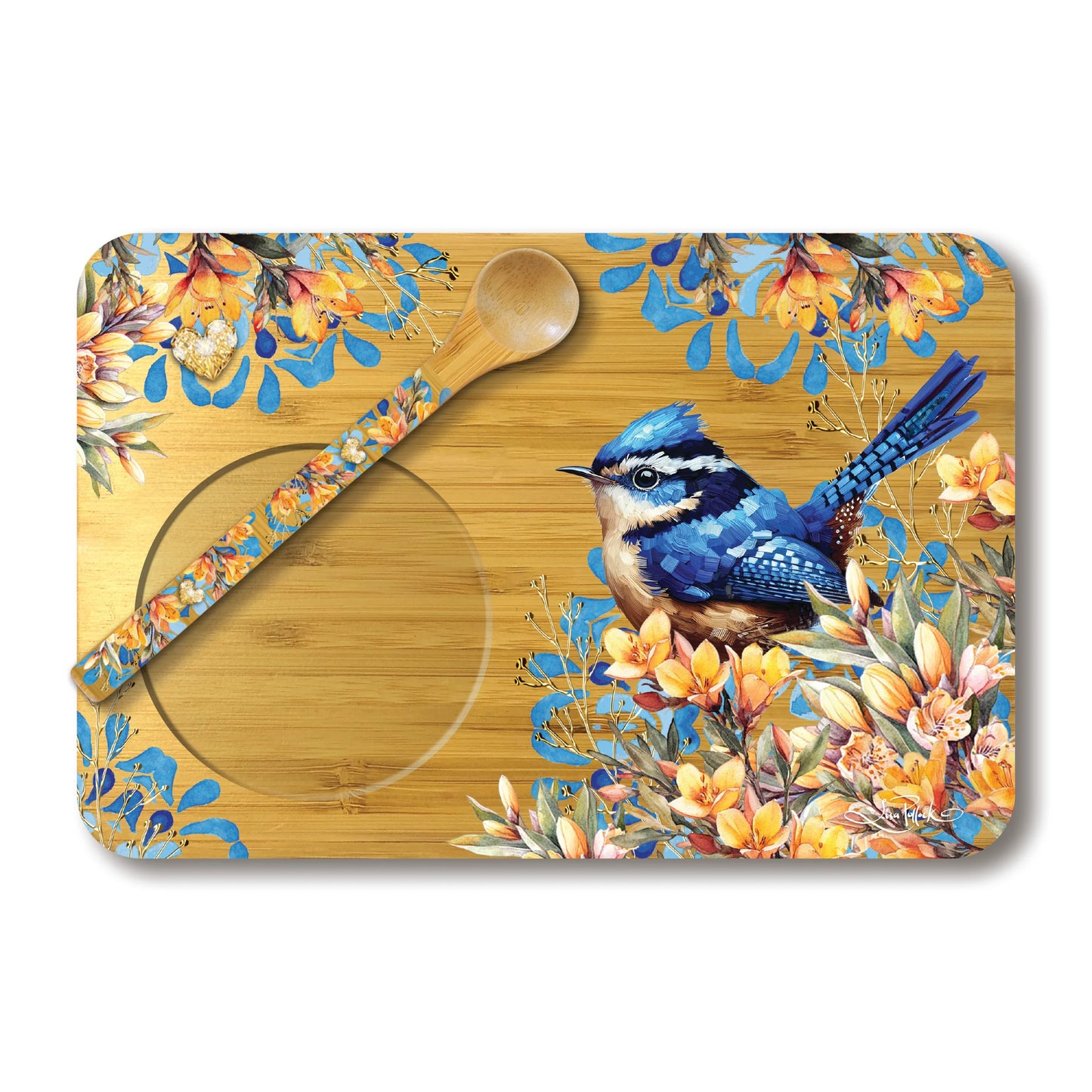 Bamboo Tea Time Tray - Royal Wrens