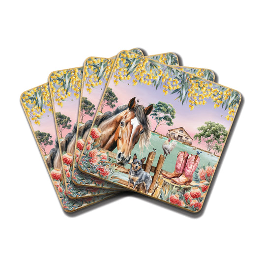 Bamboo Coasters Set of 4 - Country Dusk