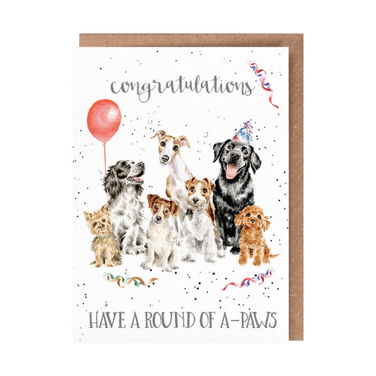 Wrendale Designs Card - Round of A-Paws