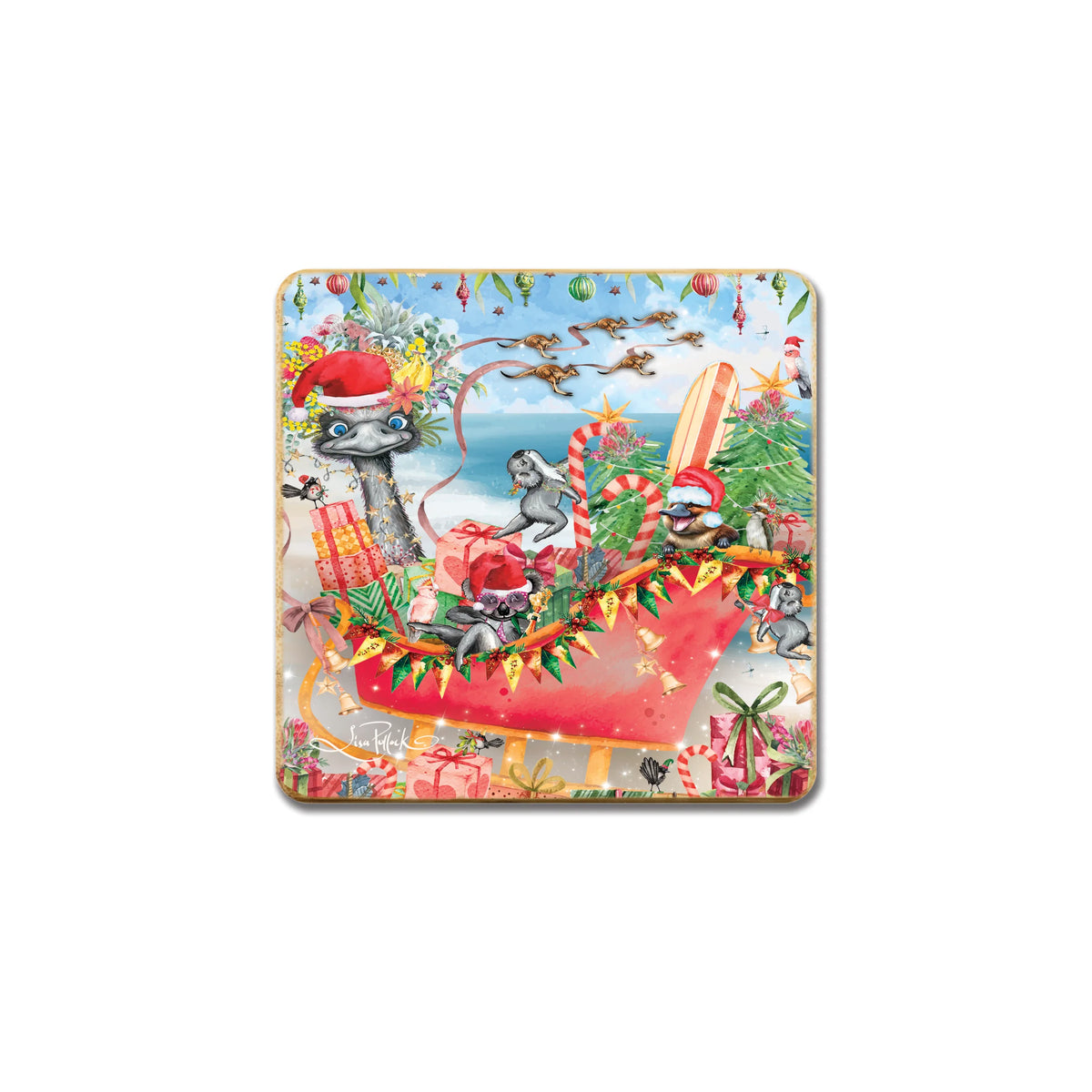 Bamboo Coasters Set of 4 - Festive Frivolities