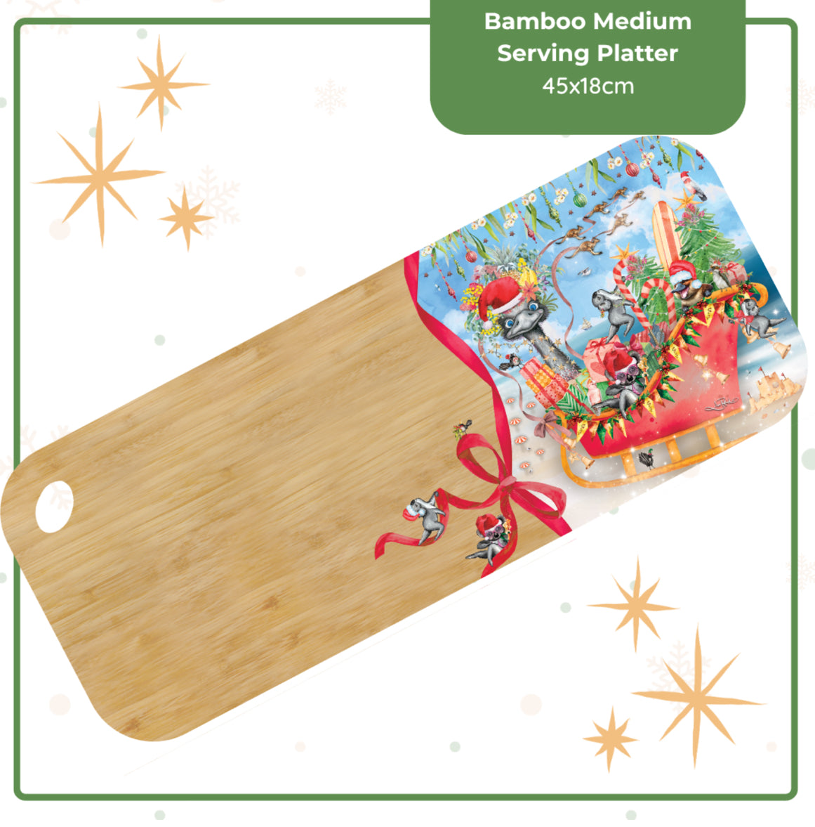 Medium Bamboo Serving Board - Festive Frivolities