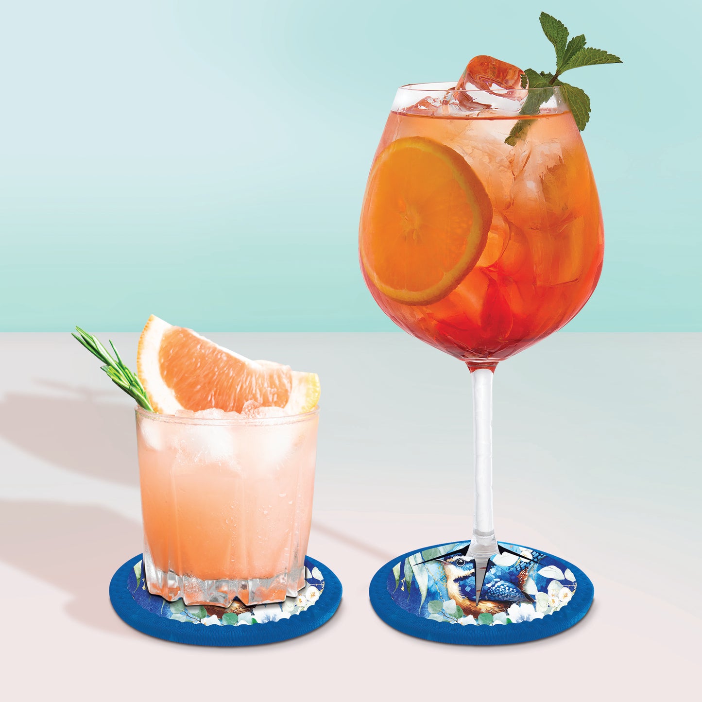 Neoprene Wine Glass Coaster - Reef Turtles