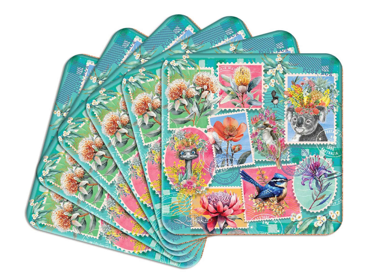 Coasters - Pretty Postage (Set of 6)