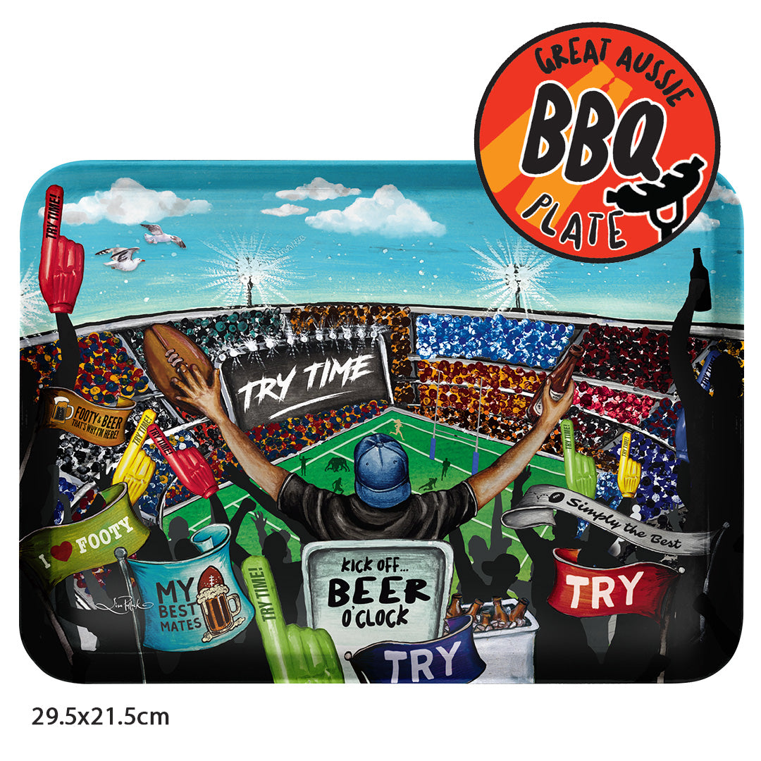 Melamine BBQ Tray - NRL Try Time