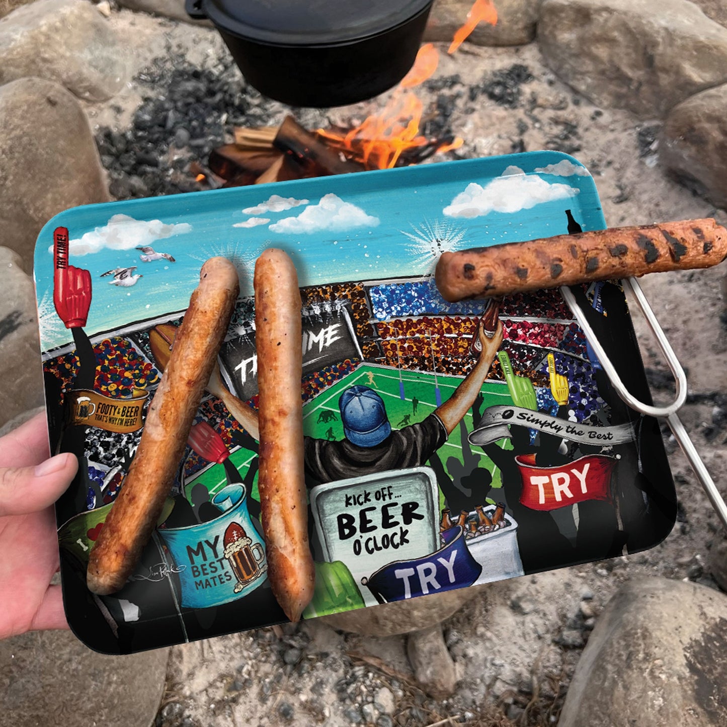 Melamine BBQ Tray - NRL Try Time