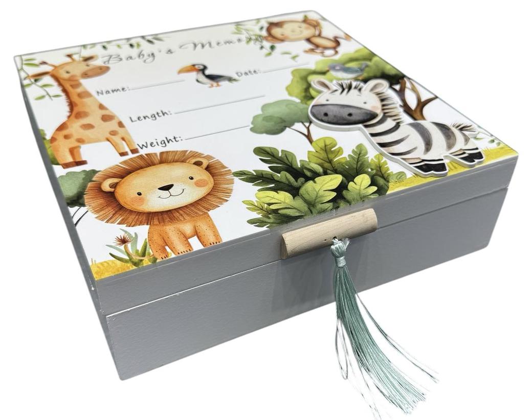 Cute Safari Animals - Keepsake Box
