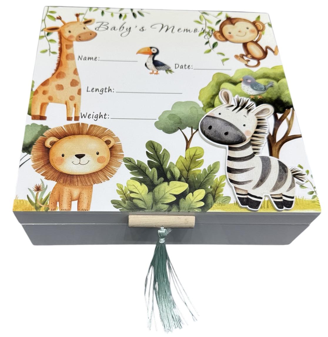 Cute Safari Animals - Keepsake Box