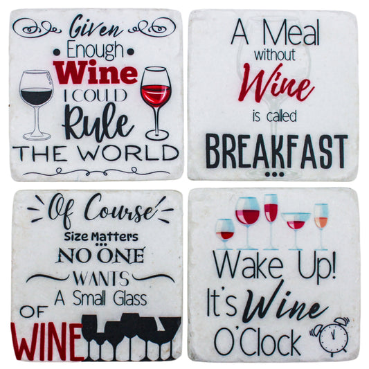Wine Time Resin Coasters (Set of 4)