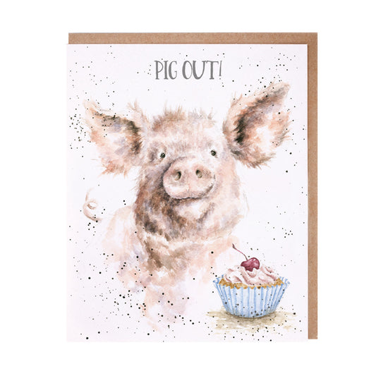 Wrendale Designs Card - Pig Out!