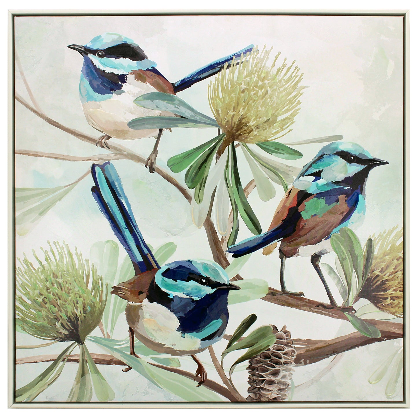 Fairy Wren Trio Painting