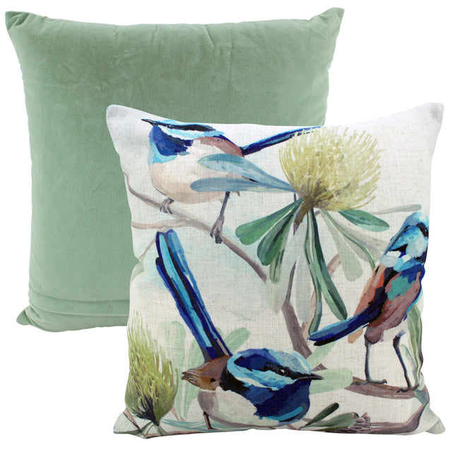 Fairy Wren Trio Cushion (50cm)
