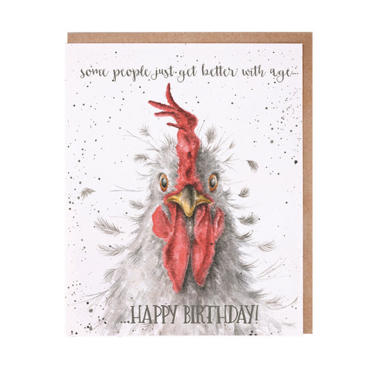 Wrendale Designs Card - Just Get Better With Age (Rooster)