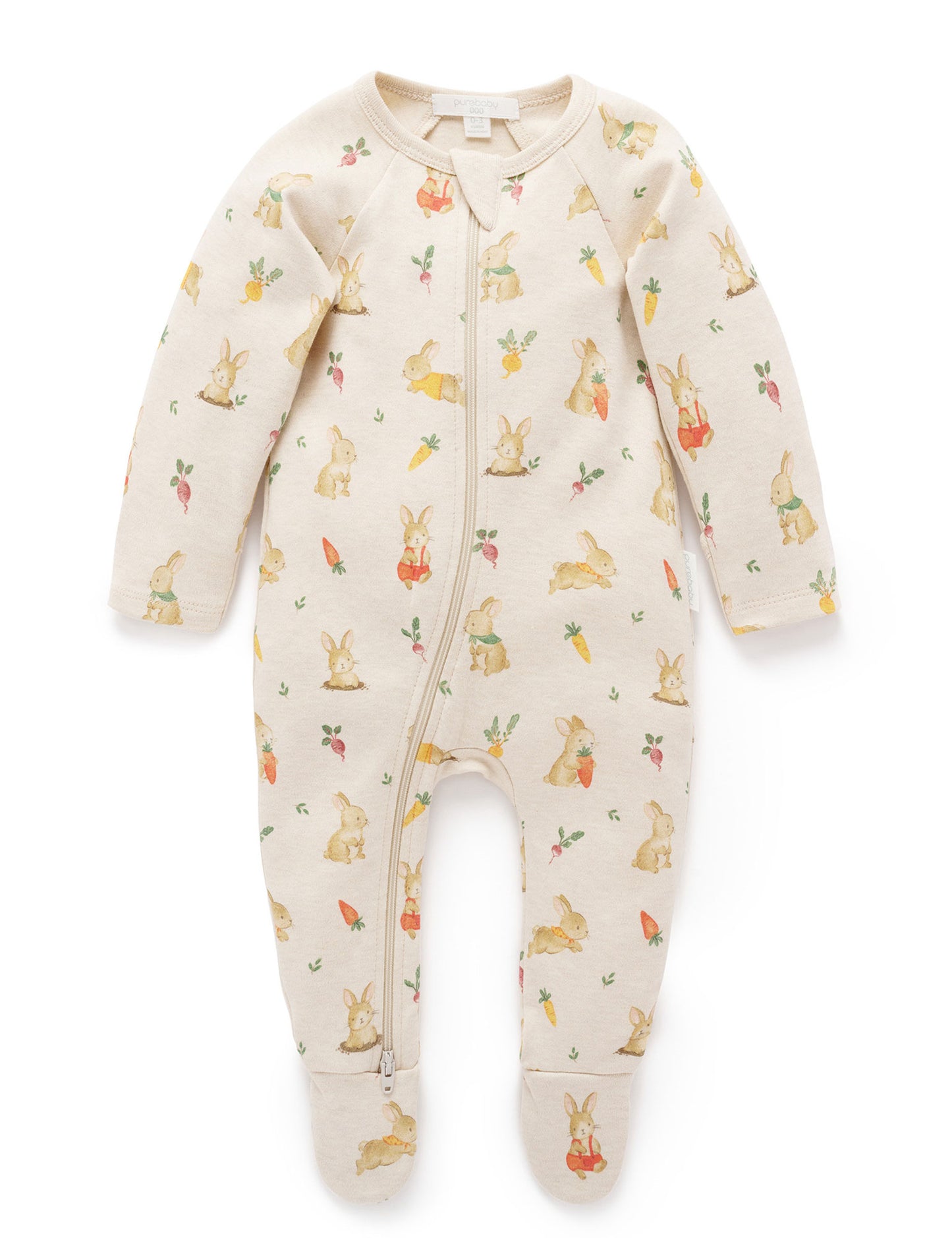 Bunny Printed Thick Zip Growsuit