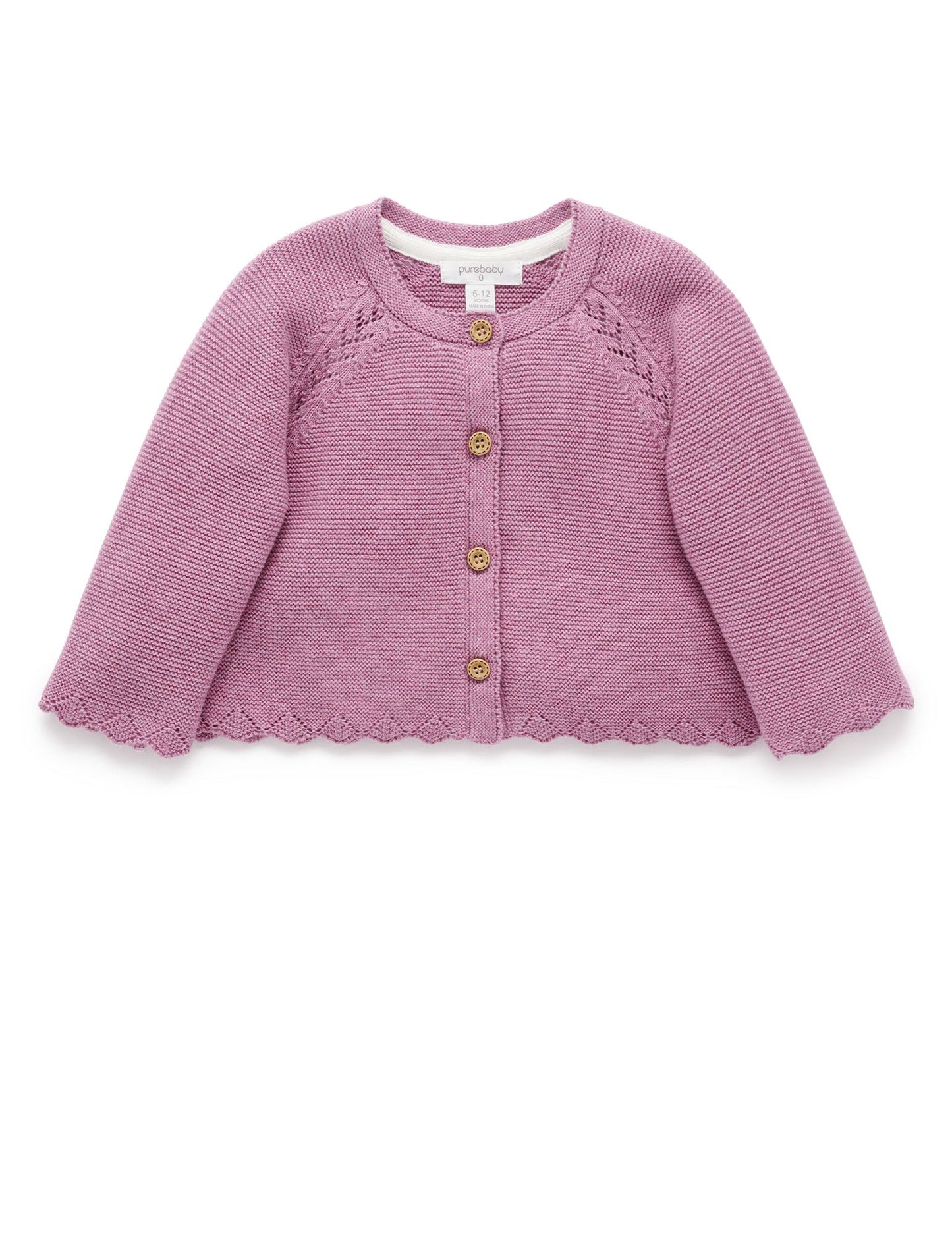 Lavender Scalloped Cardigan