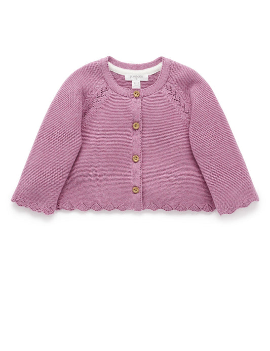 Lavender Scalloped Cardigan