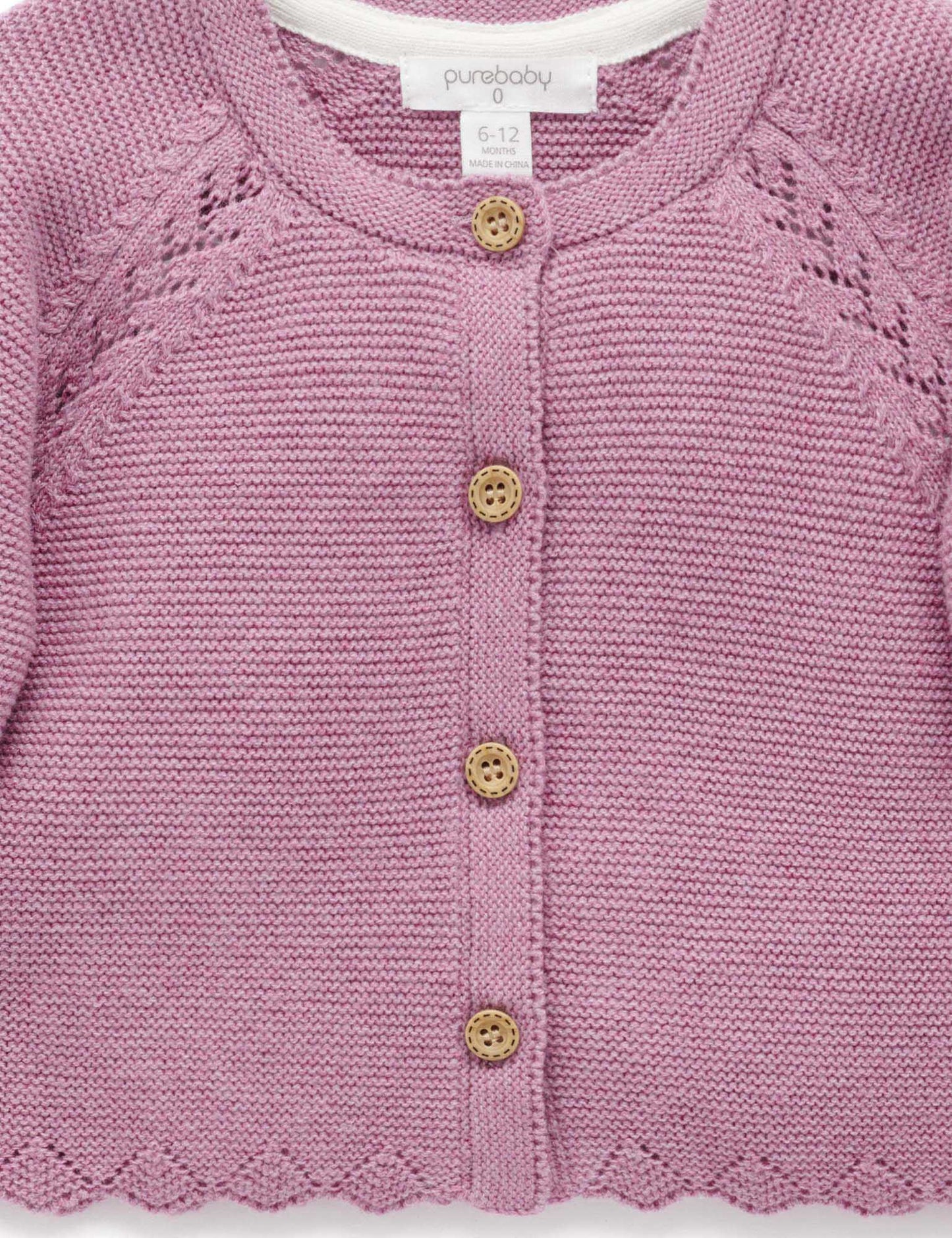 Lavender Scalloped Cardigan