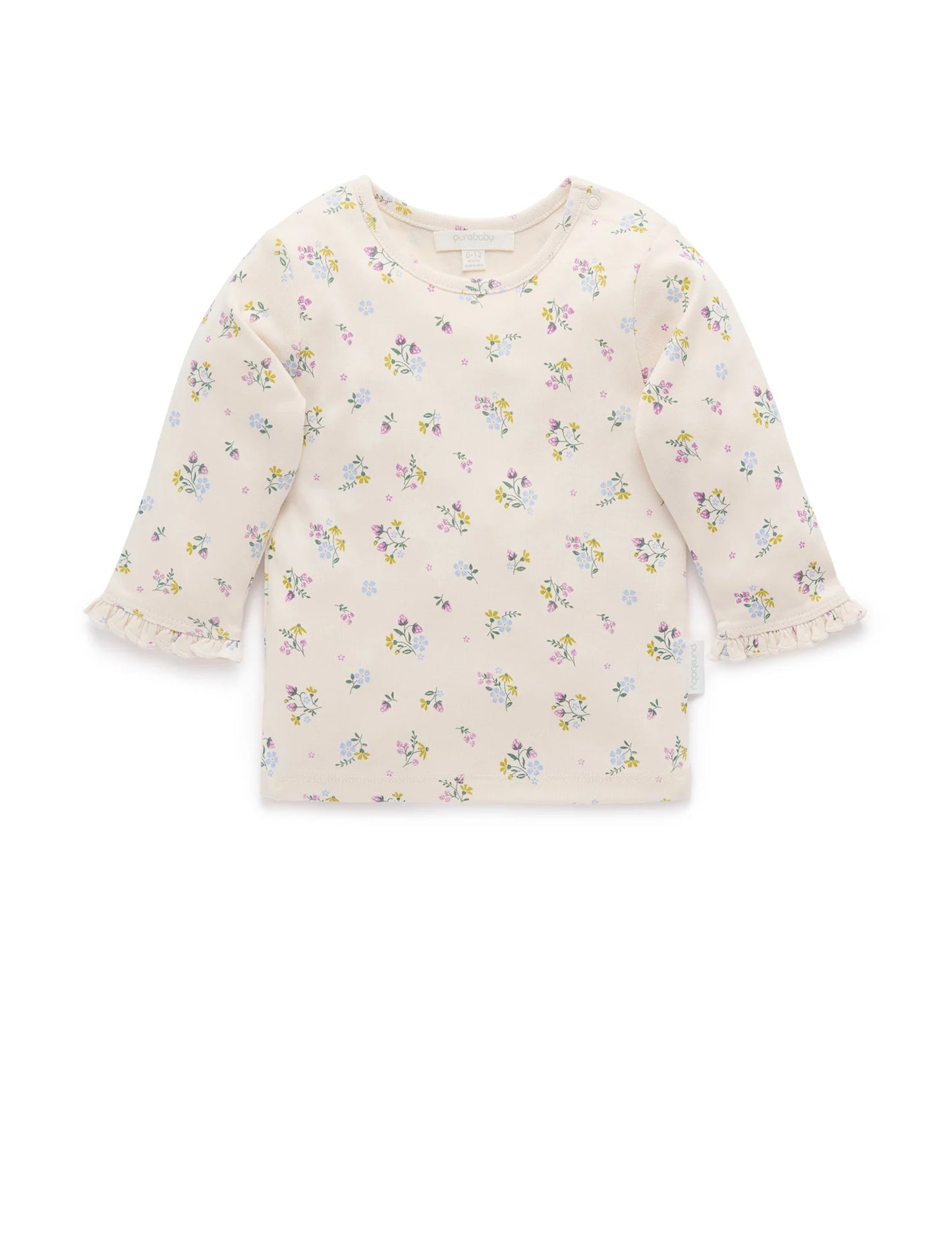 Strawberry Floral Pointelle Rib Layering Top