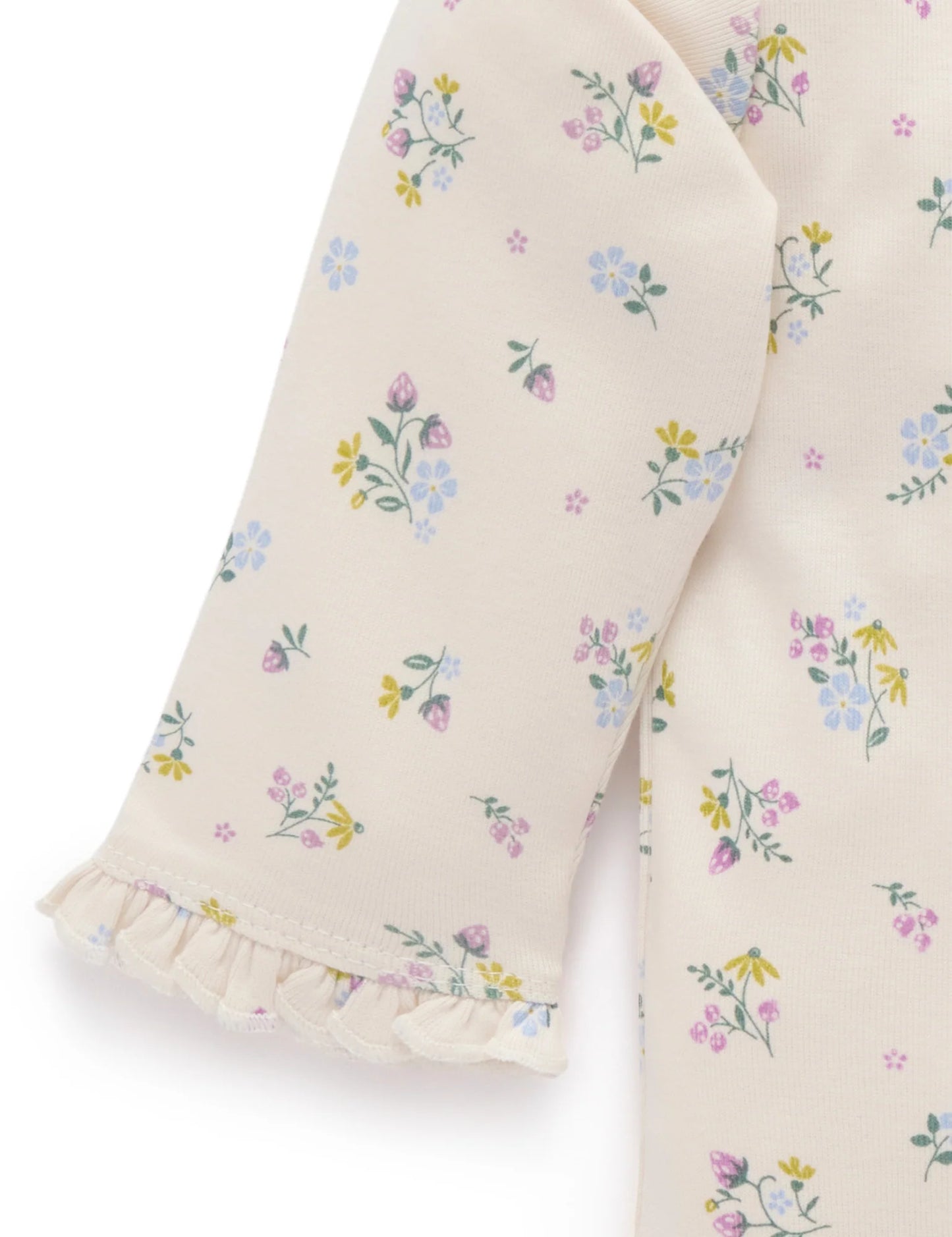 Strawberry Floral Pointelle Rib Layering Top