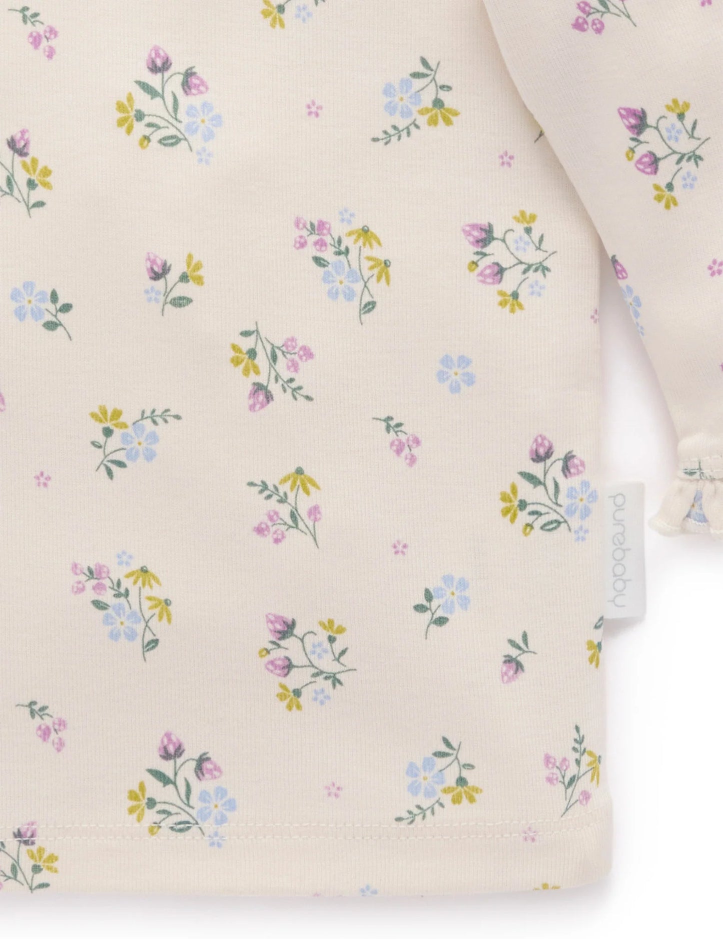 Strawberry Floral Pointelle Rib Layering Top