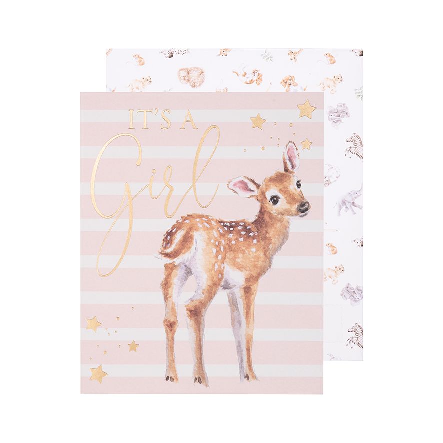 Wrendale Designs Card - It’s A Girl (Loved Deerly)
