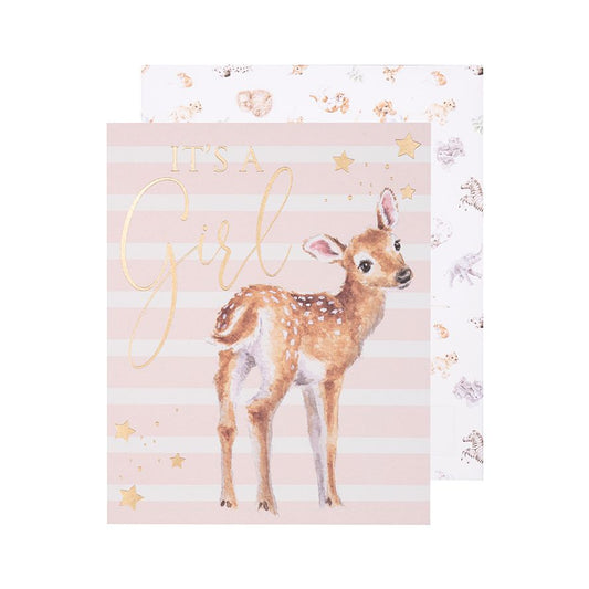 Wrendale Designs Card - It’s A Girl (Loved Deerly)
