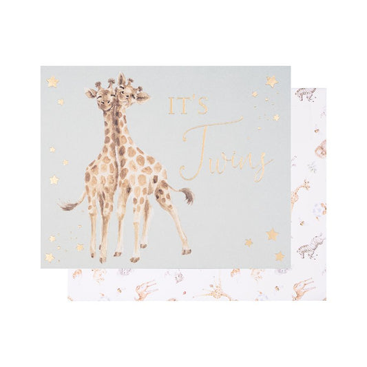 Wrendale Designs Card - It’s Twins (Giraffes)