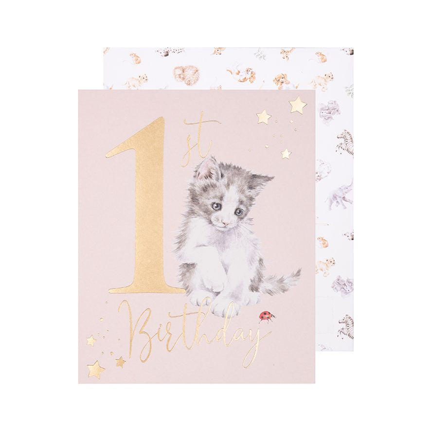 Wrendale Designs Card - 1st Birthday (Purrrfect Cat)