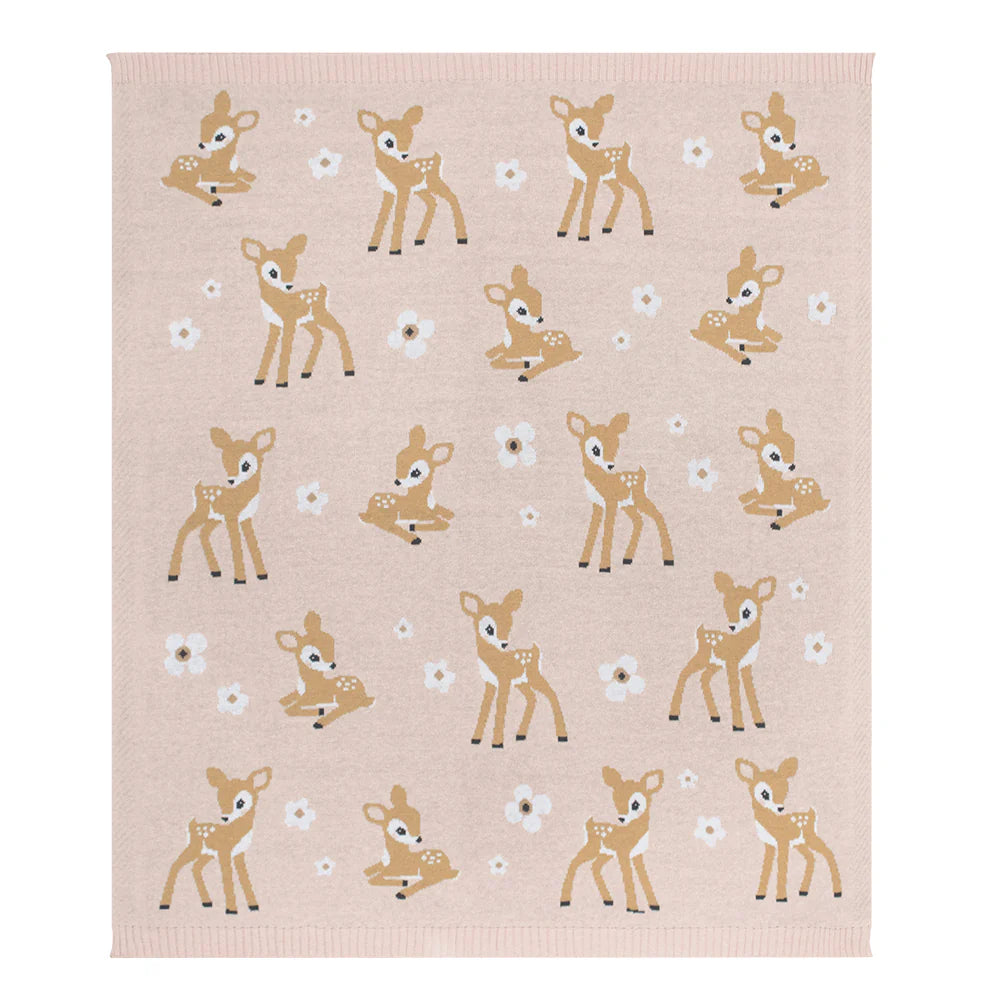 Cotton Knit Baby Blanket - Fawn