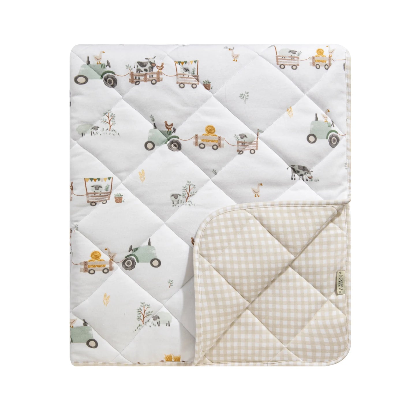 Tractor Ride - Organic Jersey Quilted Cot Comforter