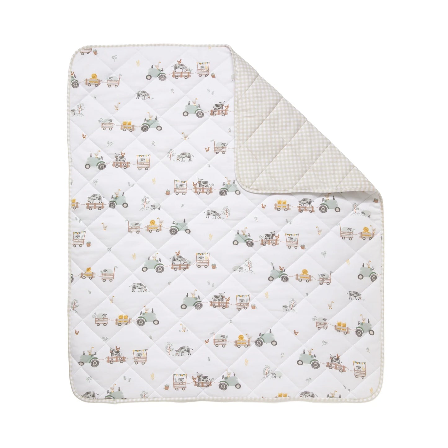 Tractor Ride - Organic Jersey Quilted Cot Comforter