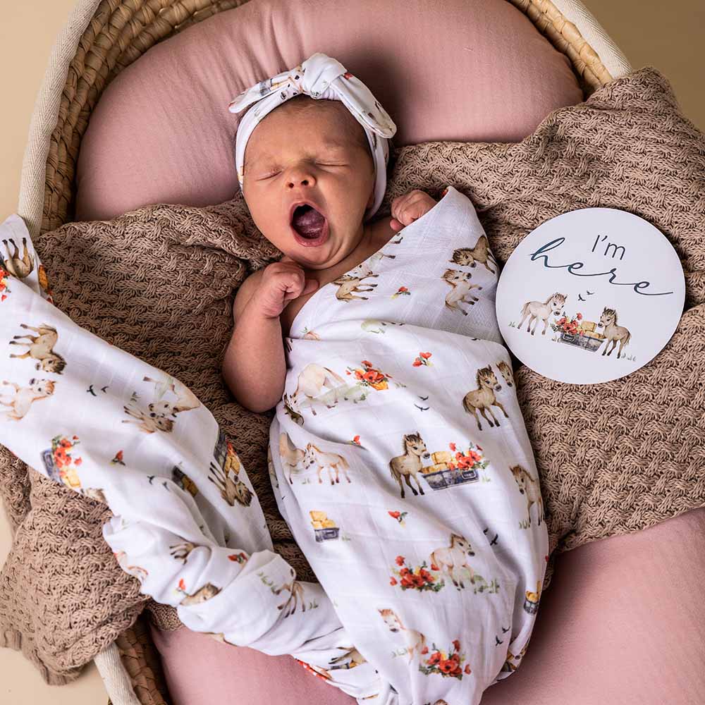 Pony Pals Organic Jersey Wrap & Topknot Set