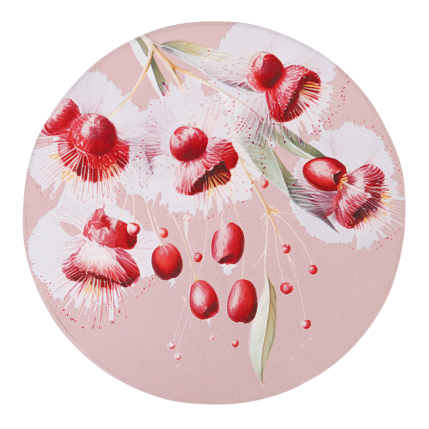 Native Blooms - Pink Floral Ceramic Coaster