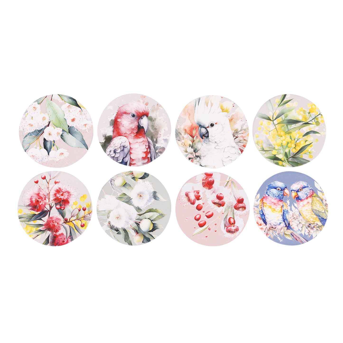 Native Blooms - Cockatoo Ceramic Coaster