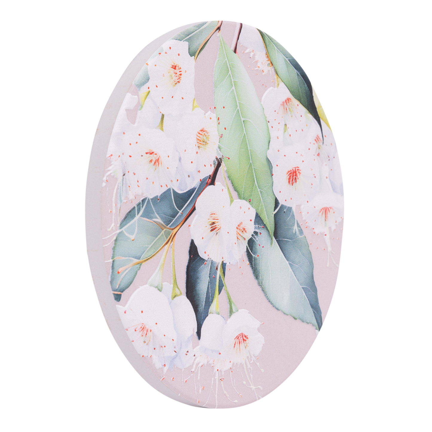 Native Blooms - White Floral Ceramic Coaster