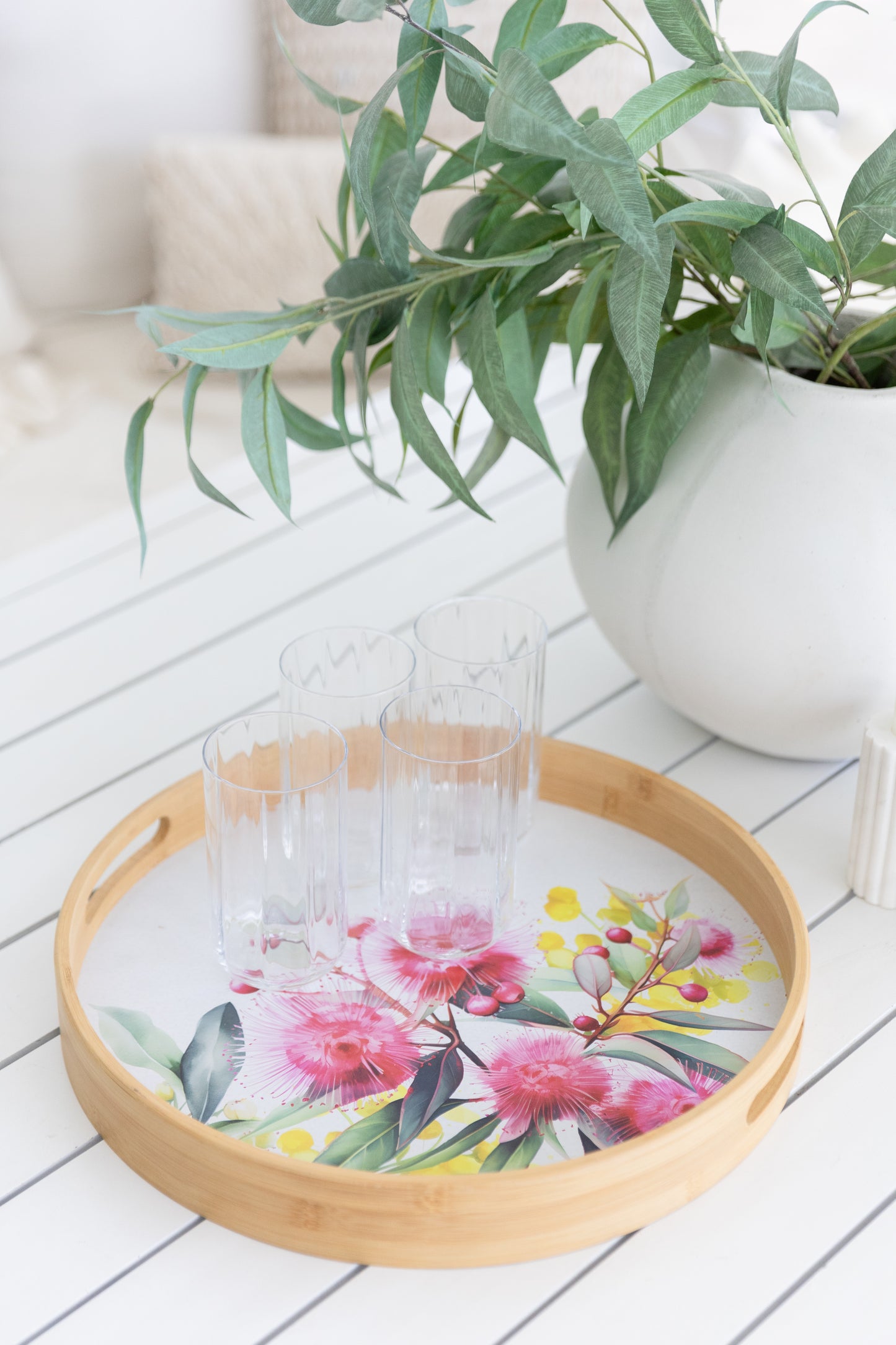 Native Blooms - Round Serving Tray