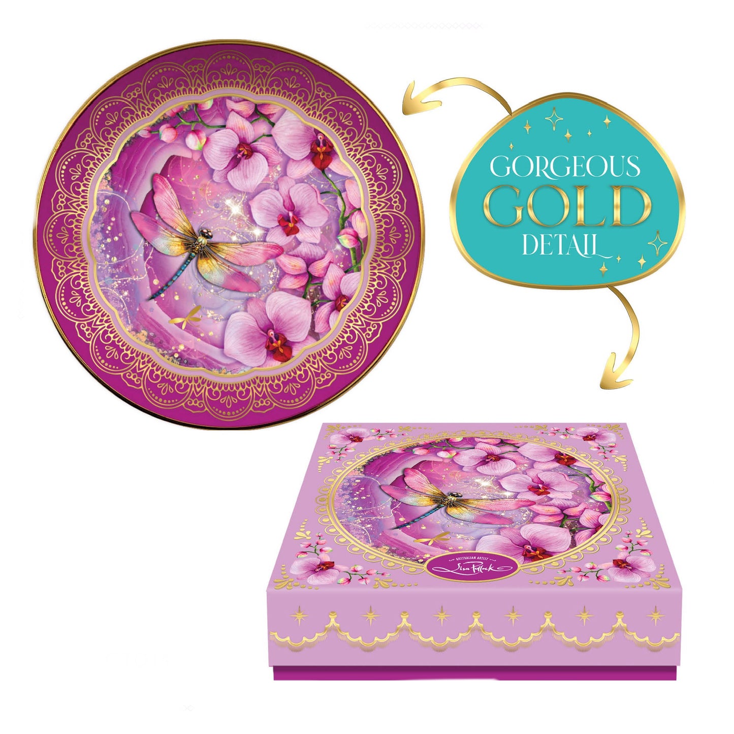 Ceramic Trinket Dish - Fuchsia Orchid
