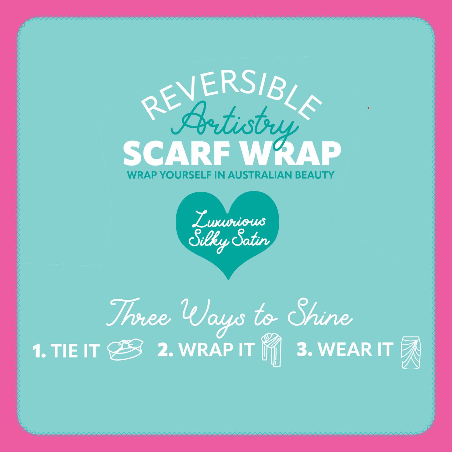 Satin Reversible Artistry Scarf Wrap - Dragonfly Patchwork