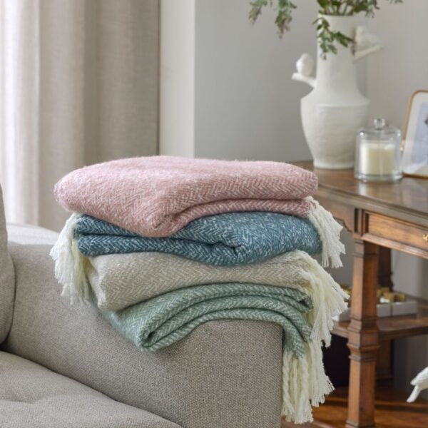 Herringbone Throw – Teal