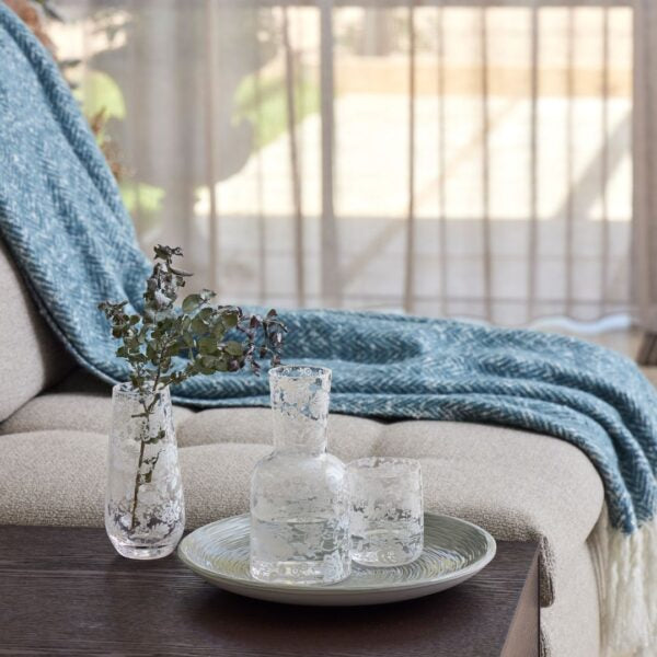 Herringbone Throw – Teal