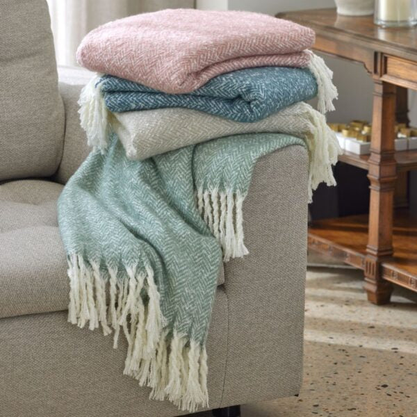 Herringbone Throw – Sage