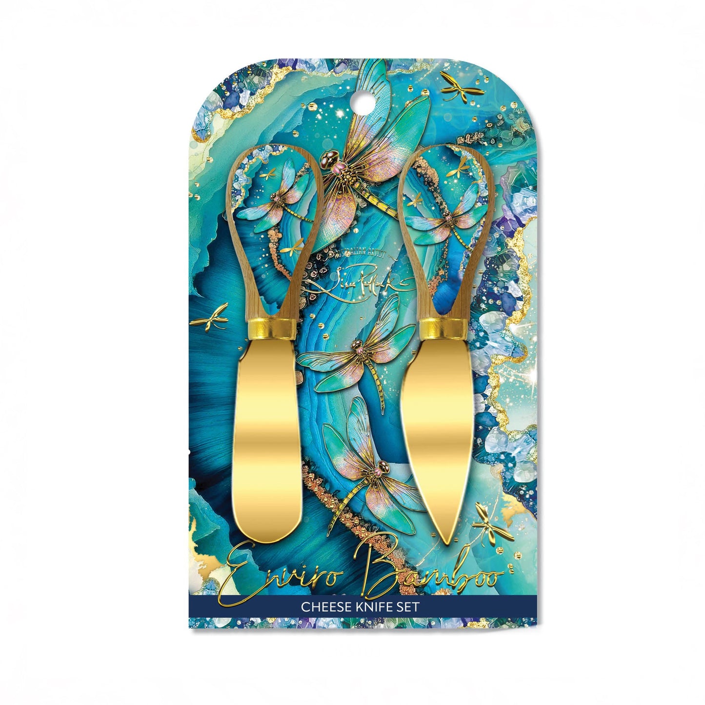 Cheese Knives - Turquoise Dragonflies
