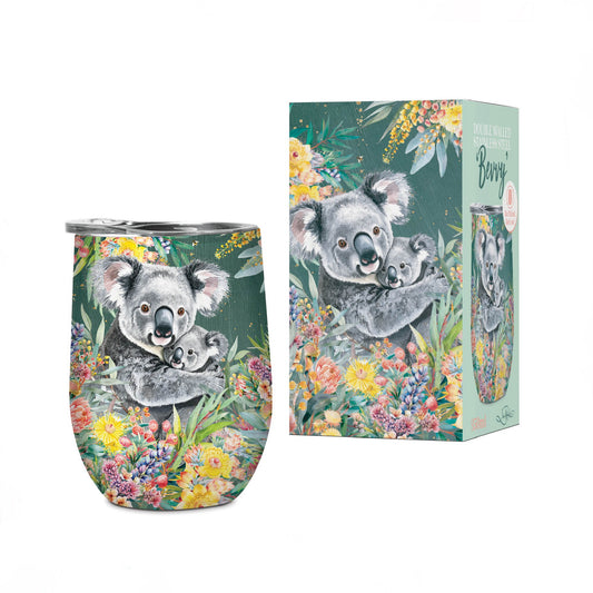 Double Walled Stainless Steel 'Bevvy' Mug (350ml) - Koala Cuddles