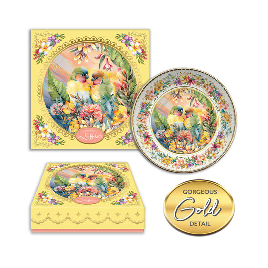 Ceramic Trinket Dish - Sunset Lovebirds